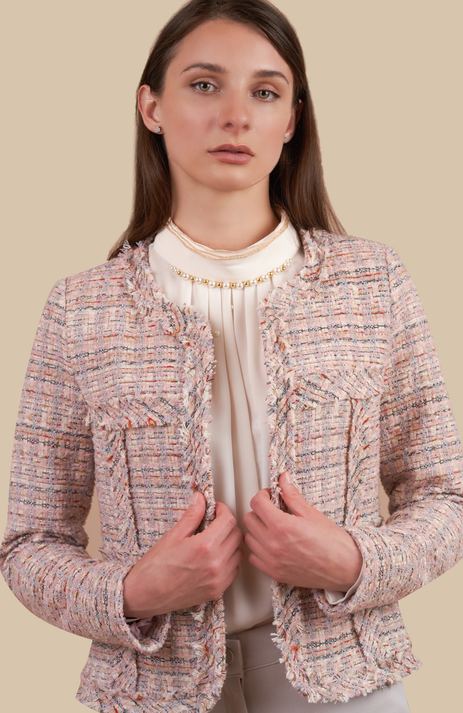 Cropped tweed blazer - Yedina
