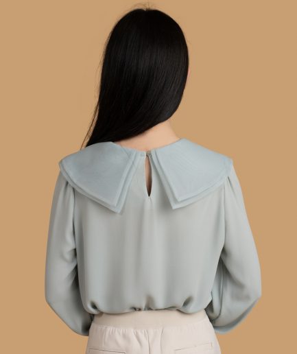 Large collar chiffon blouse - Yedina